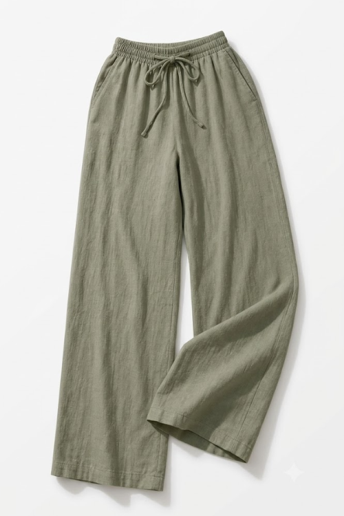 PANTALON LIN VERT – Image 2