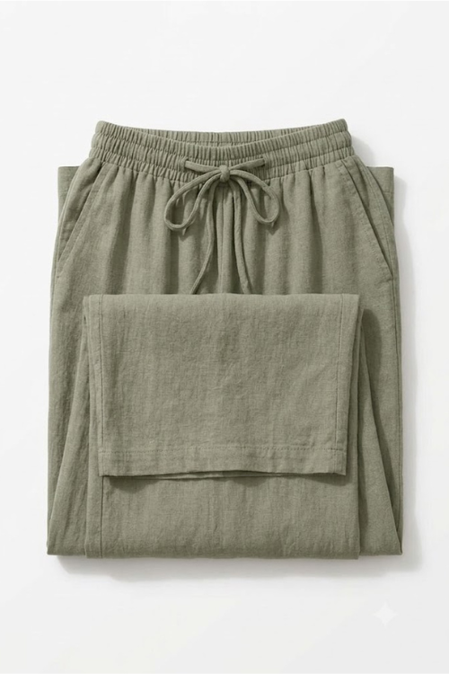 PANTALON LIN VERT – Image 3