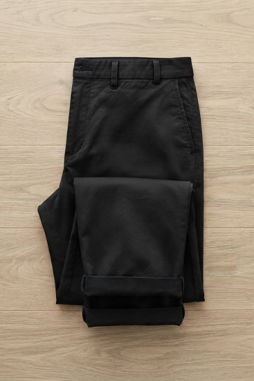 PANTALON CHINO TAPERED NOIR – Image 2