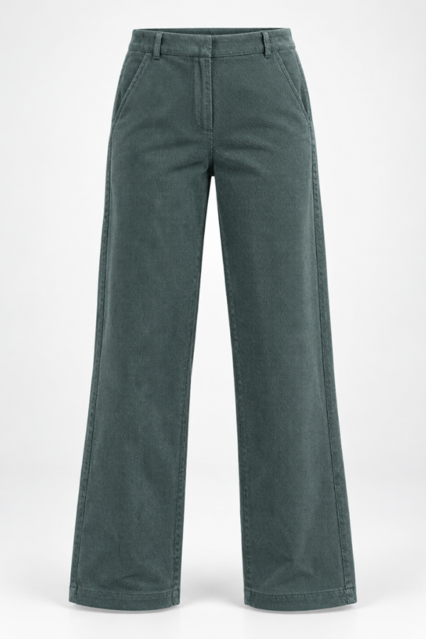 WIDE LEG FEMME VELOURS COTELE