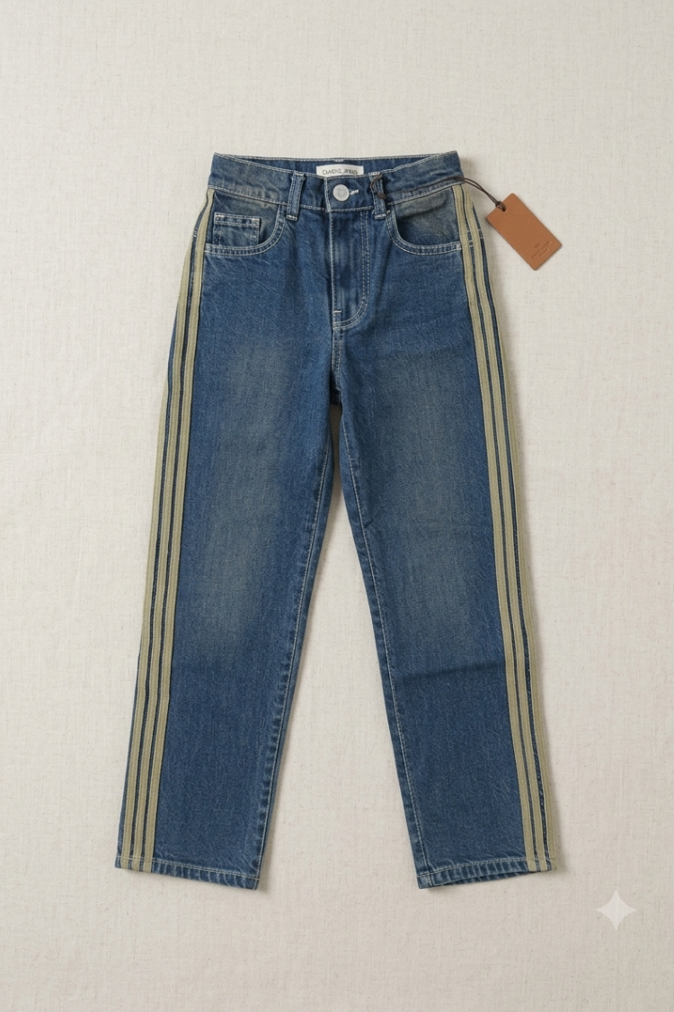 Pantalon fillette avec bandes