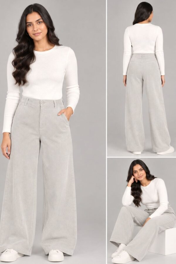 WIDE LEG FEMME EN VELOURS COTELE